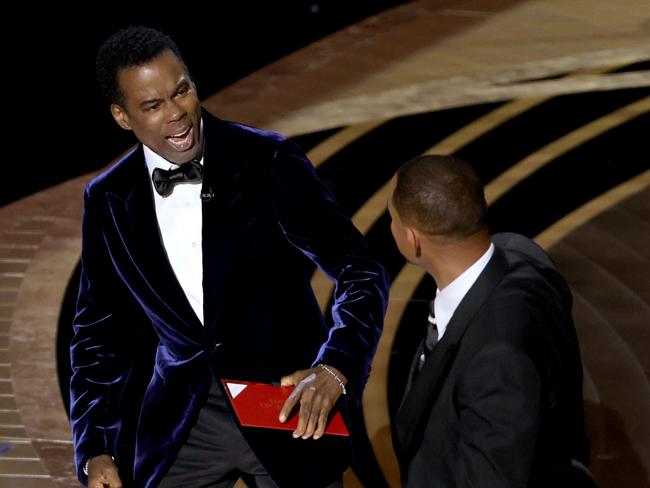 Chris Rock and Will Smith onstage. Picture: Getty