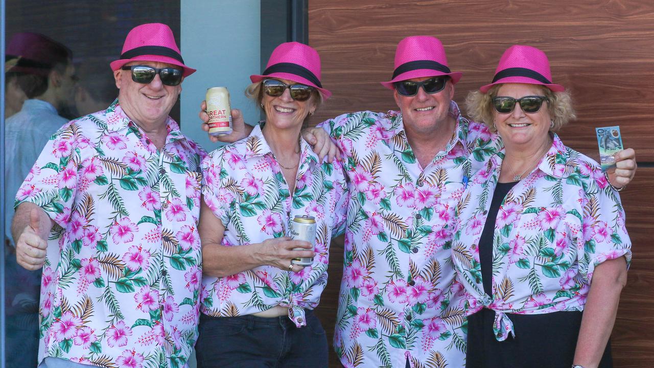 Darren and Wendy Otway and Peter and Denise Hutton at the 2021 Great Northern Darwin Cup. Picture: Glenn Campbell