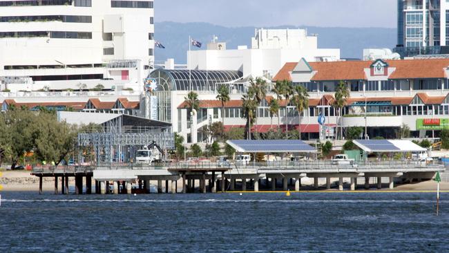 The new Southport Jetty being built in the Broadwater Parklands.