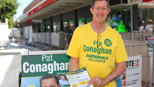 Retiring member for Cowper Luke Hartsuyker worked as a volunteer supporting candidate Pat Conaghan, who was later elected the new Nationals MP for Cowper. Picture: Frank Redward