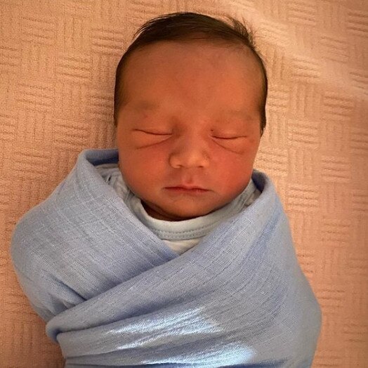 Valentine and Natalia Holmes’ newborn baby Billy. Picture: Supplied