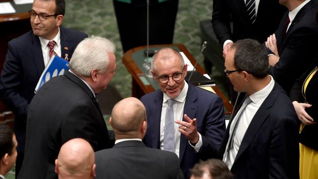 Former South Australian premier Jay Weatherill, centre.