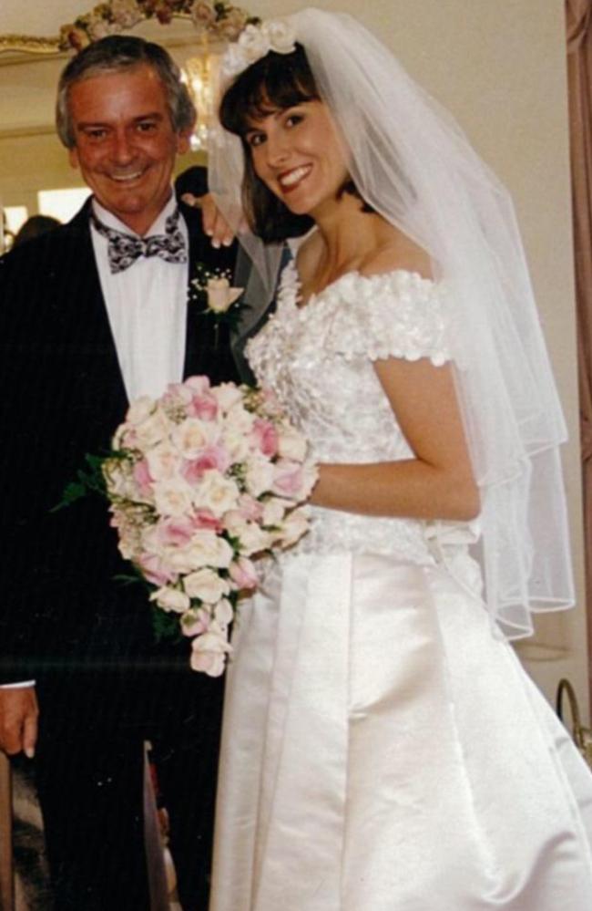 Natalie Barr with her father Jim on her wedding day.