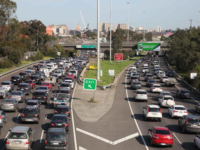 The site of the proposed East West Link has been rated Melbourne’s worst traffic congestion area in the 2016 RACV Redspot Survey. Picture: Brendan Francis