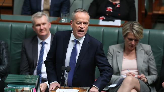 Opposition Leader Bill Shorten after Question Time in the House of Representatives Chamber at Parliament House in Canberra. Picture Kym Smith