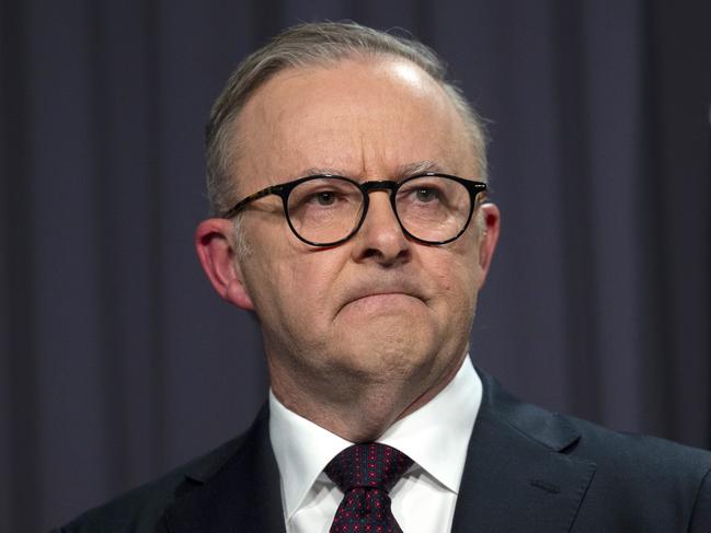 CANBERRA, AUSTRALIA, NewsWire Photos. OCTOBER 14, 2023: The Prime Minister Anthony Albanese and Linda Linda Burney hold a press conference after the Voice to Parliament was defeated in the referendum at Parliament House in Canberra VOICEREF23. Picture: NCA NewsWire / Martin Ollman