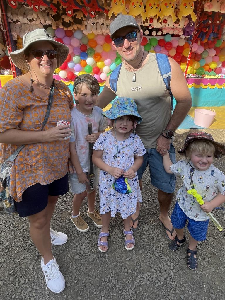 Garrett Smits and Carissa, Sebastian, Freya and Alex Patchett enjoyed the 2023 Bundaberg Show.