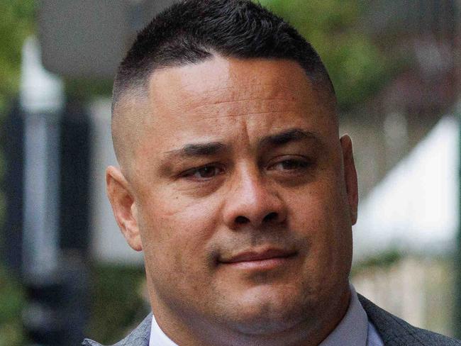 SYDNEY, AUSTRALIA - NewsWire Photos MARCH 20, 2023: Former NRL star, Jarryd Hayne arrives at Downing Centre JMT courts today with his girlfriend and legal team. Picture: NCA NewsWire / David Swift