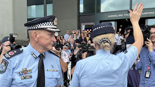 Outgoing Police Commissioner Katarina Carroll is farewelled.