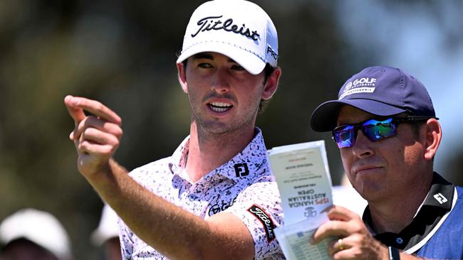 Elvis Smylie took his time while scoring an eight-under 64 on Friday. (Photo by William WEST / AFP)