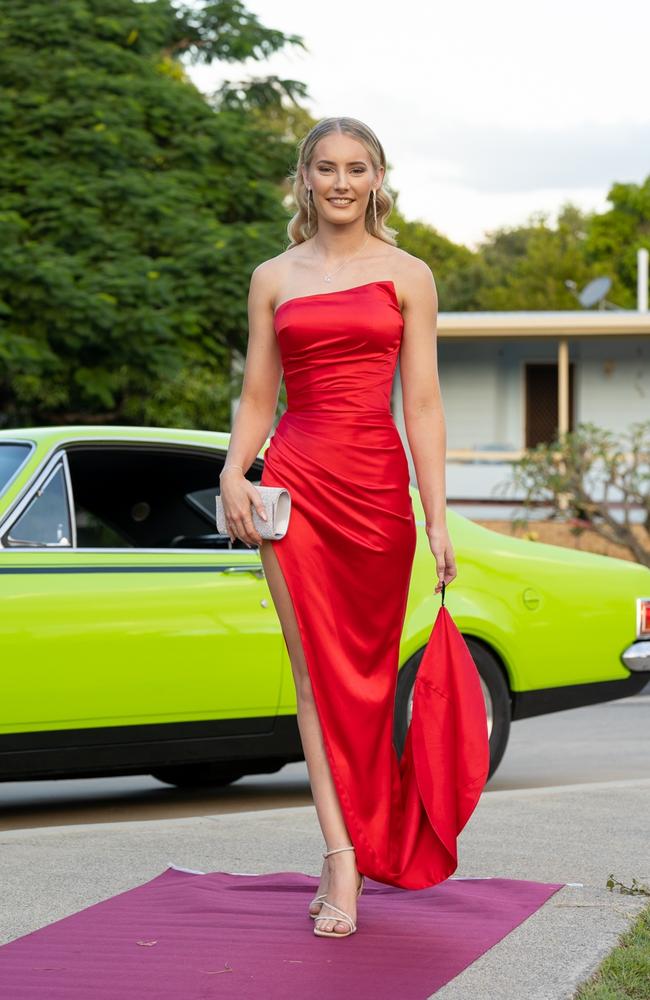 Melissa Vowles, graduating class of 2023, arrives at St Patrick’s Formal on Friday, May 5, 2023. Gympie, Queensland. Picture: Christine Schindler