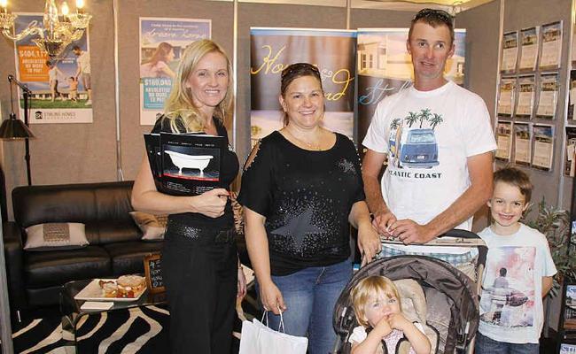 Karen Bazzan and Caroline Vielle with Rob, Jack and Emilie Dwine at the weekend’s Home and Life Expo. Picture: David Crossley