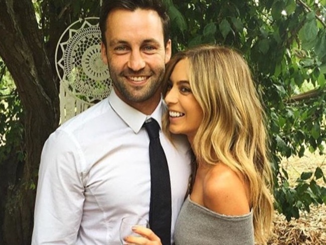 Geelong footballer Jimmy Bartel with his wife Natalie Bartel.