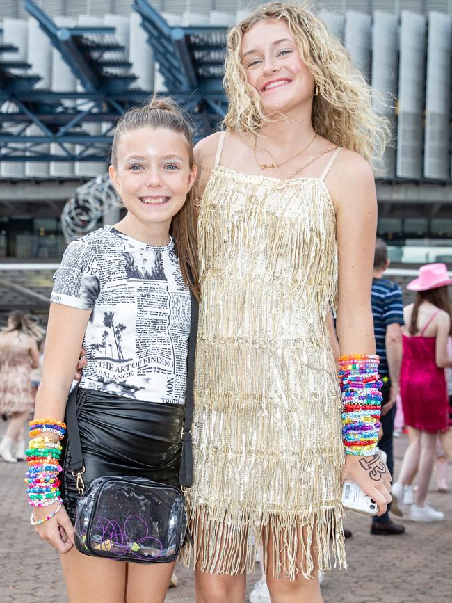 SYDNEY, AUSTRALIA - Daily Telegraph Photos February 26, 2024: Talia and Maddie at Taylor Swift's The Eras Tour concert held at Accor Stadium in Sydney. Picture: Christian Gilles