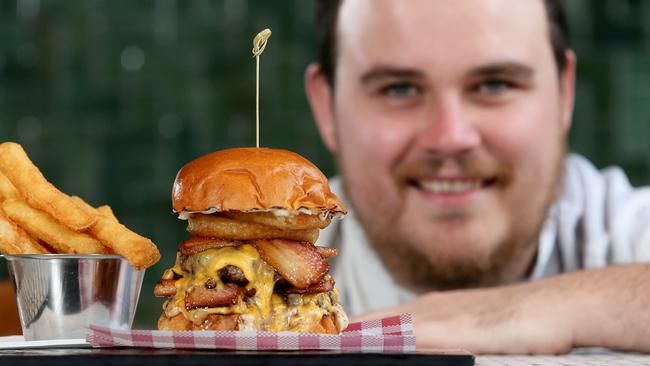 The Trufflenator and its creator Dee Why Hotel chef Brad Johnston. Picture: Troy Snook