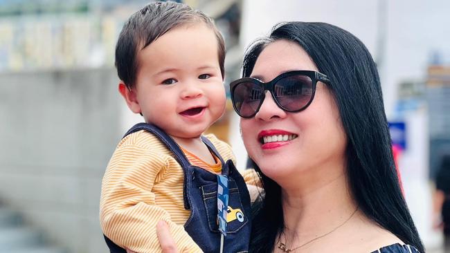 Baby Ronan Davies with his grandmother Ngọc Cẩm Huỳnh. Picture: Facebook