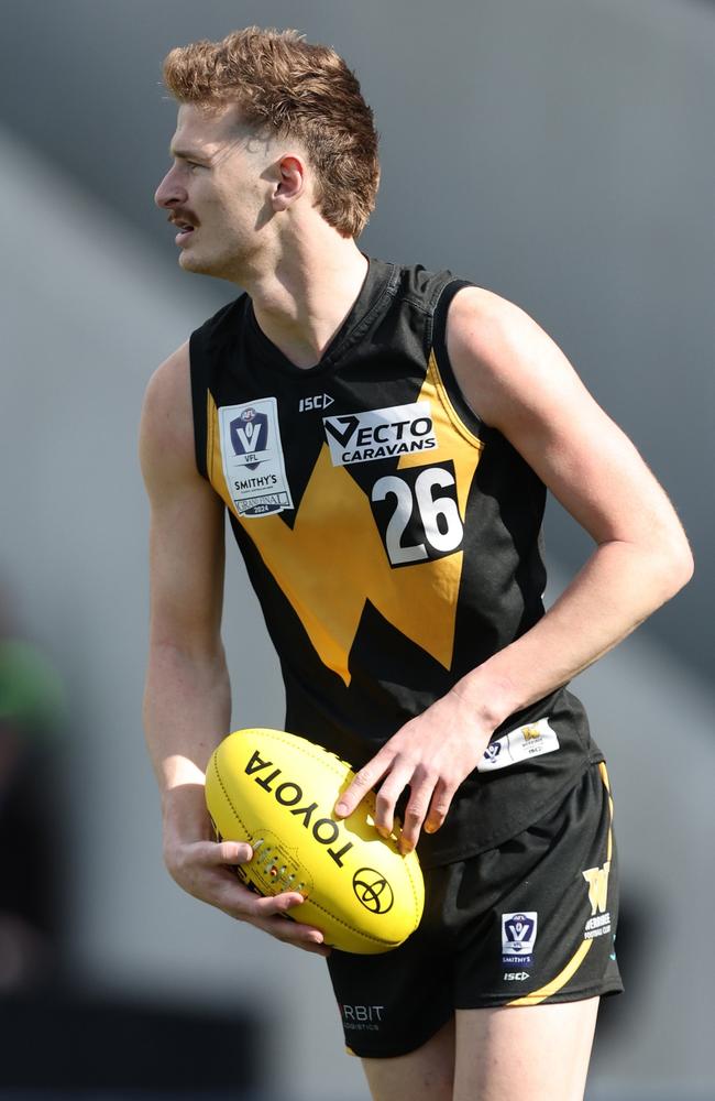 Riley Bice played every game for Werribee this VFL season, averaging 21.8 possessions across half-back. Picture: Rob Lawson/AFL Photos via Getty Images