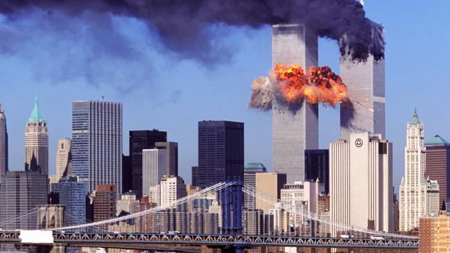 The second tower of World Trade Centre explodes after another hijacked commercial aircraft flies into it, as smoke billows from the north tower, where Mr Hingson and Roselle were on the 78th floor on that day 20 years ago.