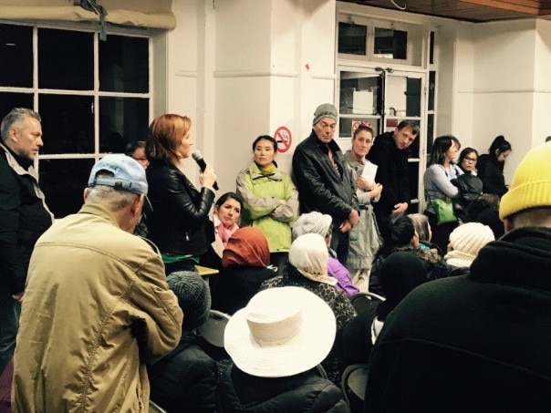 Meeting of North Richmond public housing tenants, concerned about the chaos caused by the supervised injecting room. Pic supplied