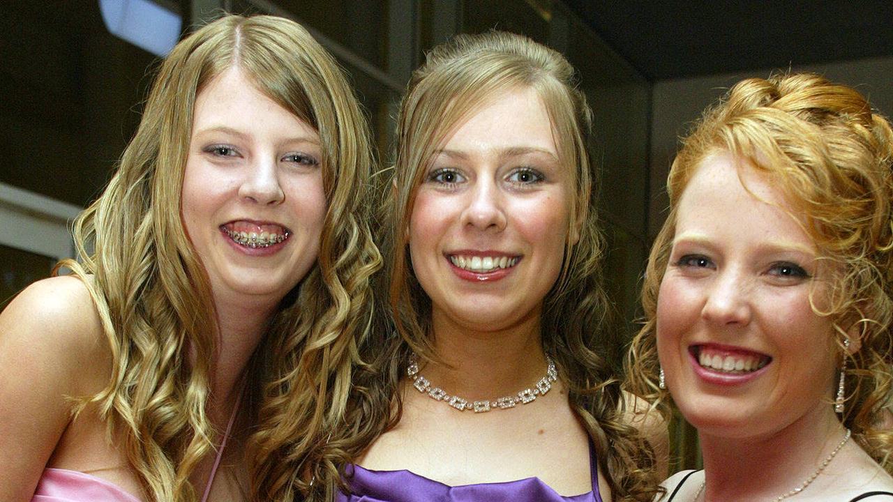 Guilford Young College Leavers Dinner at the Derwent Entertainment Centre, from left Kirsten Woolley 17 of Kingston, Anna-Maria Filip 18 of Claremont and Ashlee Ranger 18 of Kingston