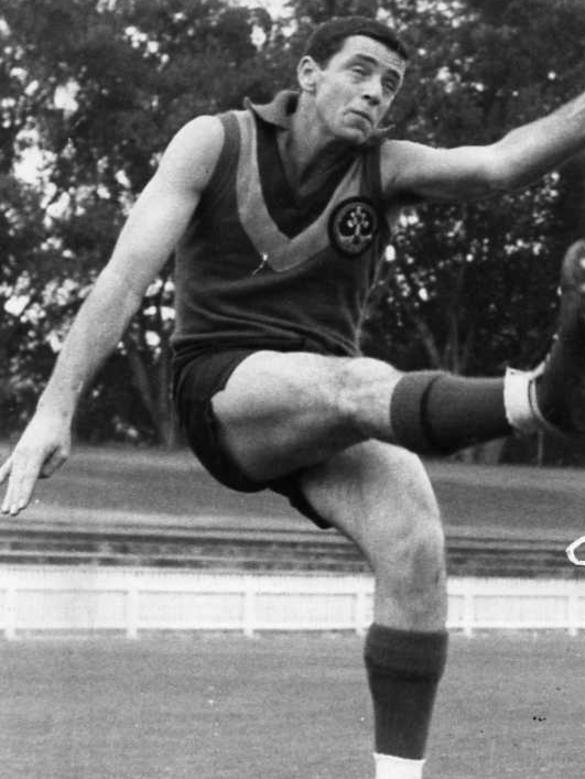 Woodville footballer Bob Simunsen during SA training in 1967.