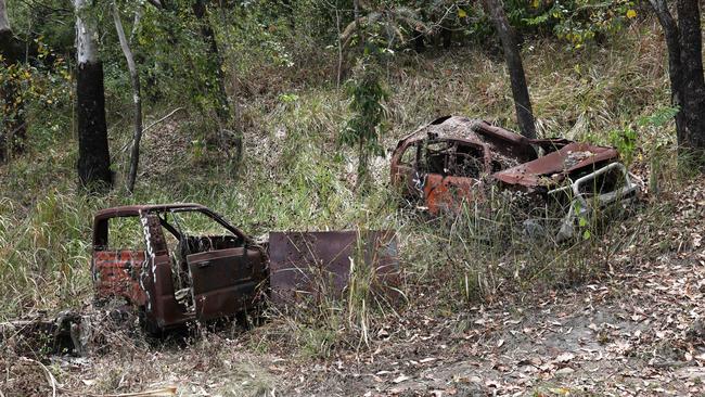 Businessman Audrius Macernis plans to work with other conservation groups through his own organisation, the Macernis Group, to restore Taylor Point’s natural landscape. Burned out cars that have been dumped and set on fire at Taylor Point. Picture: Brendan Radke