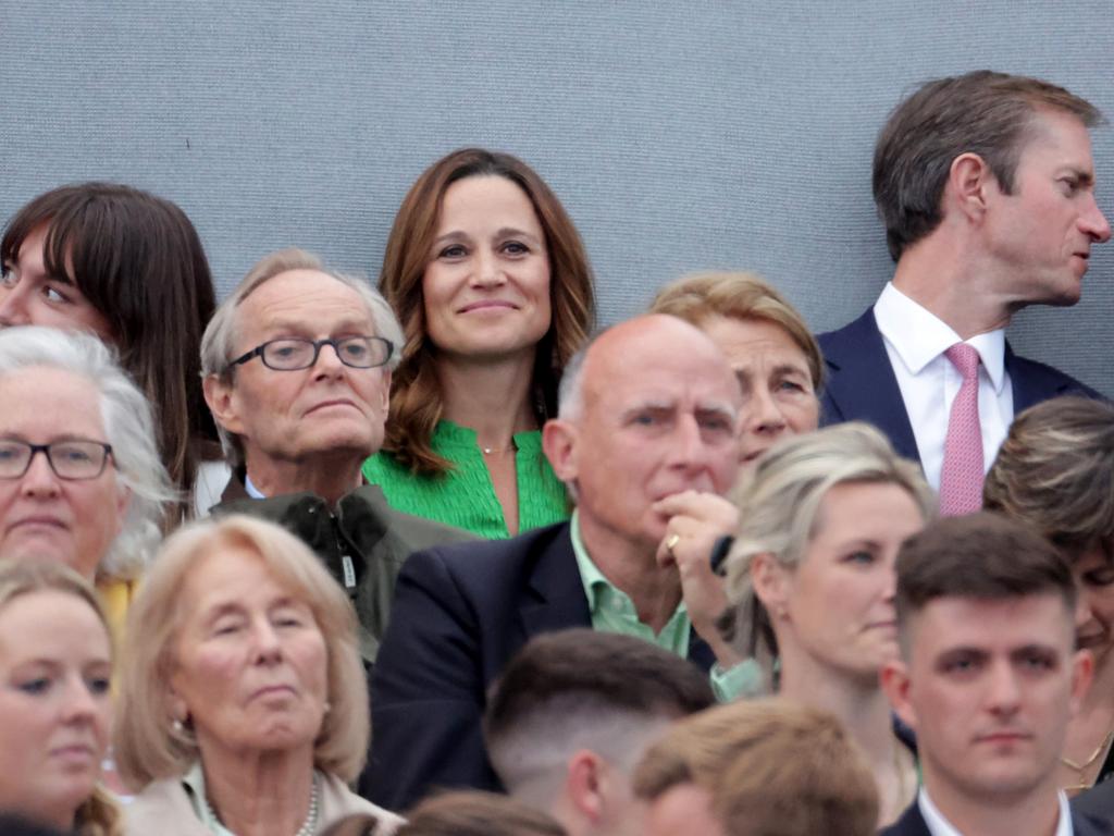 Pippa Middleton and her husband, James Matthew (top row, far right) at the Platinum Party at the Palace in front of Buckingham Palace. Picture: Getty Images