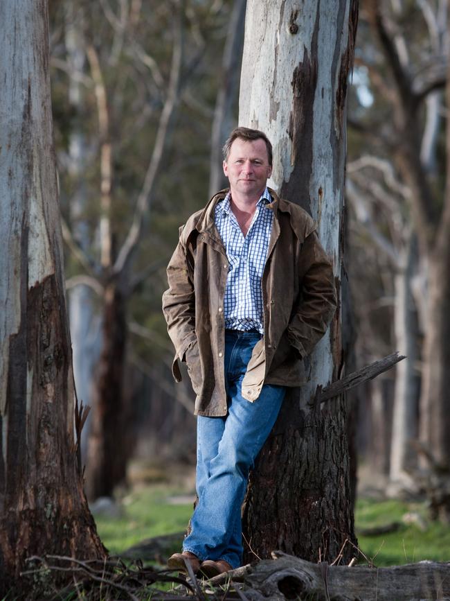 Grazier Roderic O'Connor on his property near Cressy, Tasmania. Picture: MATHEW PETER