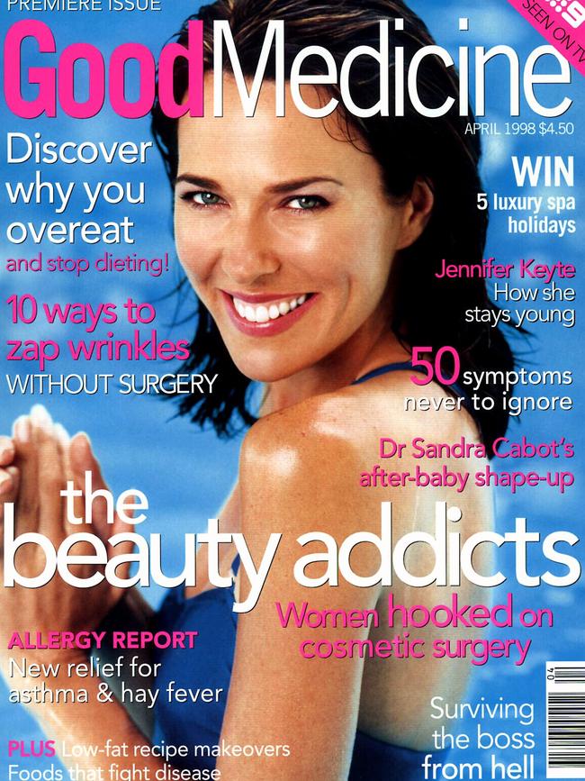 Jennifer Keyte on the cover of a 1998 edition of Good Medicine magazine.