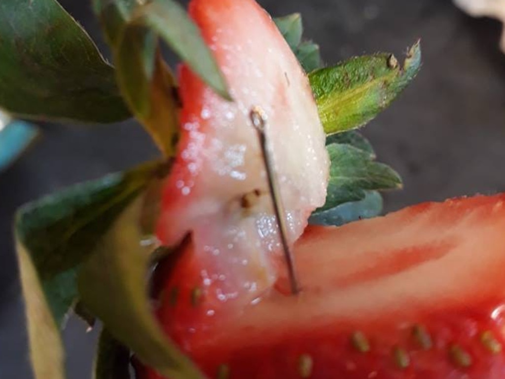 Gladstone woman Angela Stevenson said she got two needles from one punnet of Berry Obsession strawberries in the past week