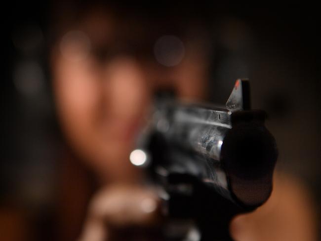 SMOKING: Hunter Brown fires a 357 Magnum at the newly opened Suncoast Pistol Experience shooting range in Maroochydore.