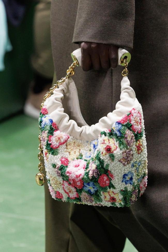 Loewe autumn/winter ’24/’25. Image credit: GoRunway.comBracelet bagsThe bracelet bag is the key accessory of 2024. Designers this year provided arguments for why the wristlet tote should be a staple, like Loewe’s innovative Squeeze bag, which features a convertible strap that can be slung over the shoulder with the help of an extending strap. Prada, Chanel, Valentino and Jacquemus took the trend literally, with bags that featured built-in clasps so they can be slung on the forearm. 2024 may have been the year of the bracelet bag, but don’t expect to see it going anywhere—especially not for spring. 