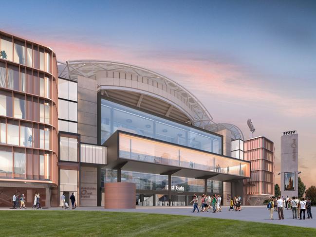 A concept image of the Adelaide Oval Hotel.