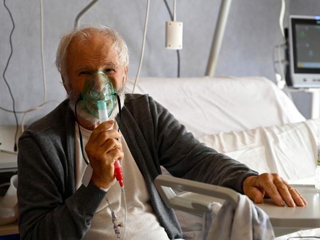 Giorgio, a patient at an Covid-19 intensive care unit. Italy is making vaccines mandatory for over-50s. Picture: AFP