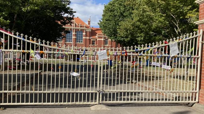 The movement is known as ‘loud fence’ and involves tying ribbons outside a school or church to stand in solidarity with survivors of sex abuse.