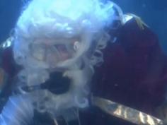 Scuba diving Santa visits aquarium in Germany