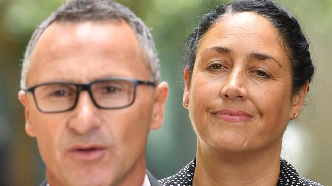 Greens leader Richard Di Natale and Greens candidate for Batman Alex Bathal. Picture: AAP.