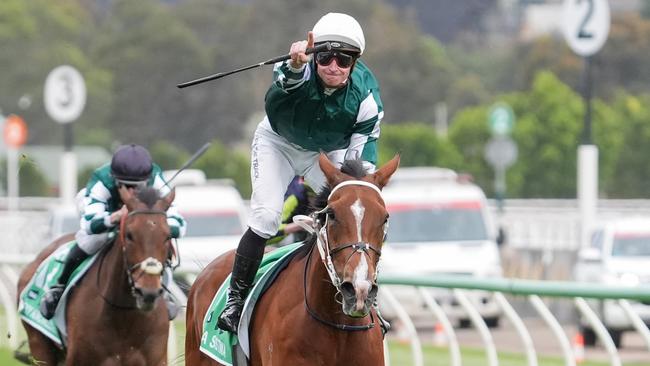 Via Sistina (IRE) ridden by James McDonald wins the TAB Champions Stakes at Flemington Racecourse on November 09, 2024 in Flemington, Australia. (Photo by Jay Town/Racing Photos via Getty Images)