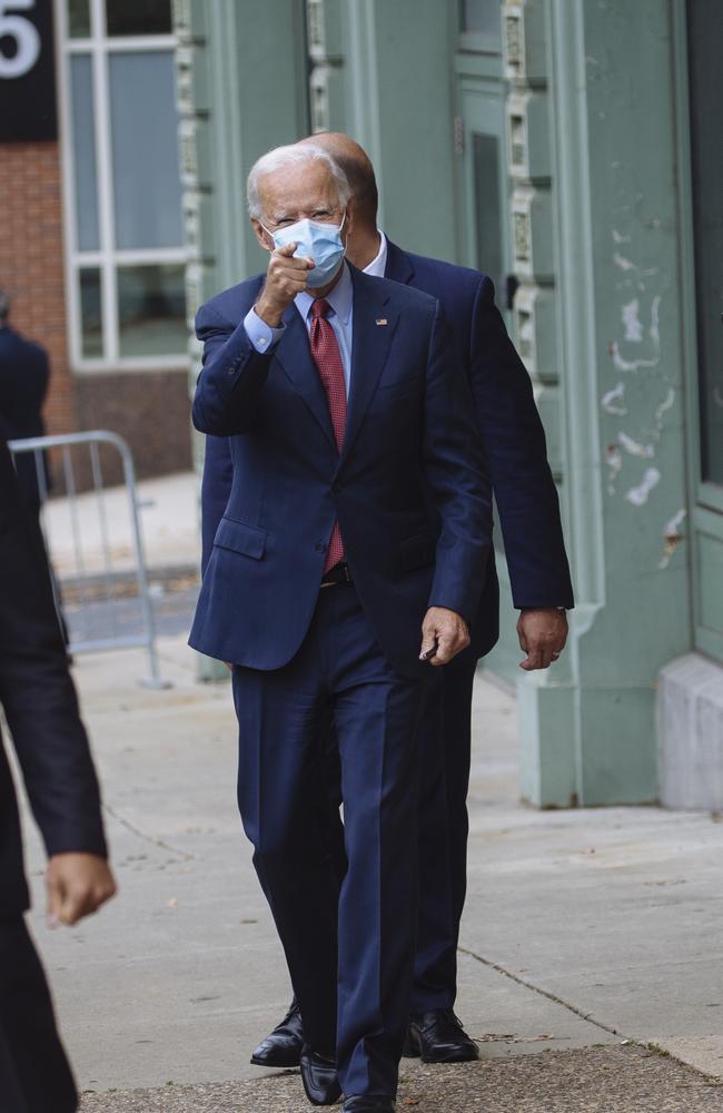 Joe Biden was out in his hometown of Wilmington. Picture: Angus Mordant