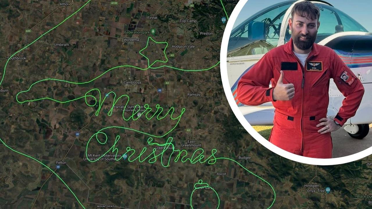 Pilot Jake Naumann sent a festive message in the sky.