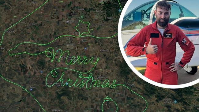 Pilot Jake Naumann sent a festive message in the sky.