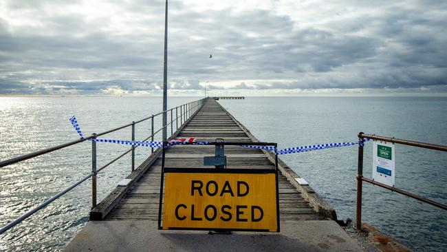 Rye Pier has been shut after anglers and tourists ignored social distancing measures. Picture: Mark Stewart