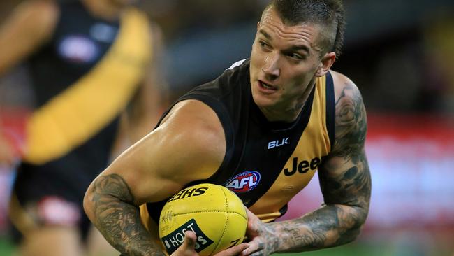 Dustin Martin is back to his best but coach Damien Hardwick says he can get even better. Picture: Wayne Ludbey