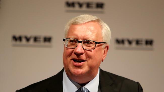 Myer chairman has announced his departure just hours before the company’s AGM. Picture: Stuart McEvoy