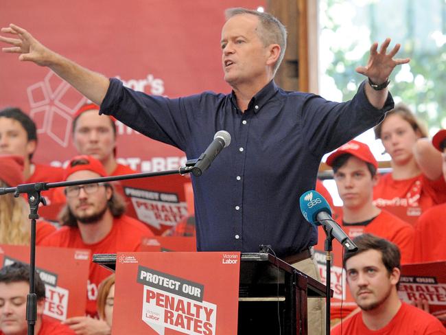 Labor leader Bill Shorten says he would reverse penalty rate cuts if he wins the next election. Picture: AAP Image/Joe Castro