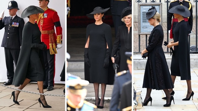 Meghan arrives at the Committal Service for Queen Elizabeth II held at St George's Chapel in Windsor Castle on September 19, 2022 in Windsor, England. (Photo by WPA Pool/Getty Images)