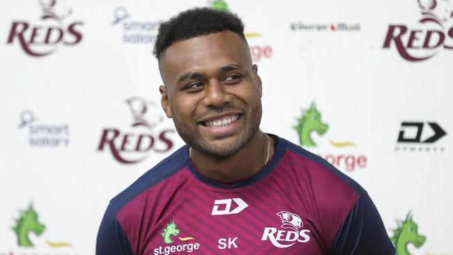 Samu Kerevi says he feels supported by Rugby Australia and the Queensland Rugby Union when having a Christian voice. Picture: Mark Cranitch