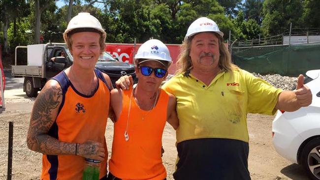 Workers on the construction site that helped in the rescue. Picture: Lynleigh Greig.