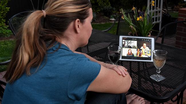 There are many ways to avoid showing more than you intend on a video call. Picture: AFP