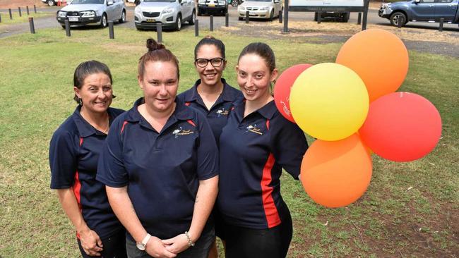 Tracey Porter, Chloe Cleven, Jessica Walsh and Jorden Boden-Cummins of Surat Aboriginal Corporation. Picture: Jorja McDonnell